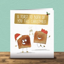 A Toast To Both Of You This Christmas! Both Of You Christmas Card Foil Finish
