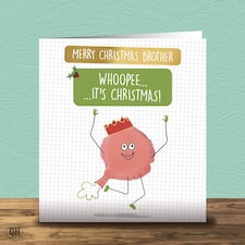 Merry Christmas Brother Whoppee It’s Christmas Gold foiled Christmas Card