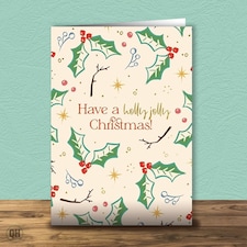 Have a Holly Jolly Christmas Gold Foiled Christmas Card