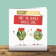 Merry Christmas Dad Fart The Herald Angels Sing Gold Foiled Christmas Card