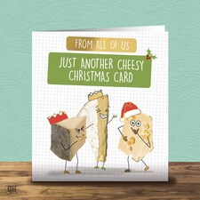 From All Of Us Just Another Cheesy Christmas Card With Gold Foil