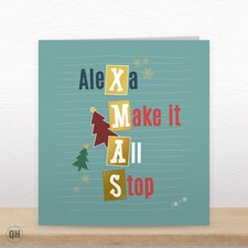 Alexa Make It All Stop - Foiled Christmas Card thumbnail 2