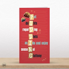 Pudding - Foiled Funny Christmas Card thumbnail 2