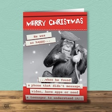 Happy To Find A Phone That Just Made Calls - Funny Christmas Card