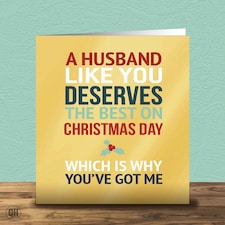 Deserves The Best At Christmas Card. Foiled Christmas Card For Husband