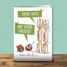 Nuts and Crackers - Foiled Christmas Card