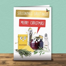 Seasonings Greetings - Have A Very Merry Condiment - Foiled Christmas Card