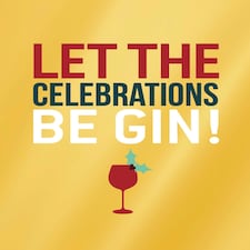 Let The Celebrations Be Gin - Foiled Christmas Card