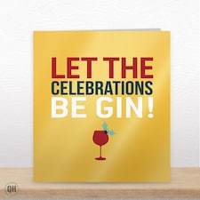 Let The Celebrations Be Gin - Foiled Christmas Card thumbnail 2