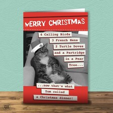 Tom's Christmas Dinner - Funny Cat Christmas Card