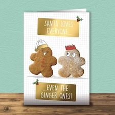 Santa Loves Everyone - Foiled Christmas Card