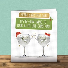 It's Be-gin-ning To Look A Lot Like Christmas - Foiled Christmas Card For Wife