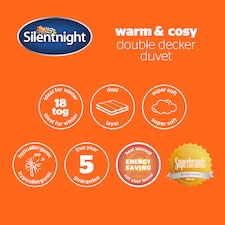 Silentnight Warm And Cosy Double Decker Duvet - 18 Tog | White | King thumbnail 8