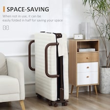 HOMCOM Folding Bed with Mattress & Wheels, Adjustable Backrest Guest, White thumbnail 4