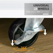 Kitchen Island Storage Cabinet Rolling Trolley with Wood Top, 3-Tier Spice Rack thumbnail 9