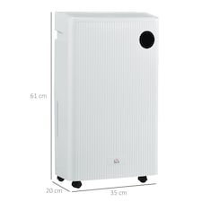 HOMCOM 16L/Day Quiet Air Dehumidifier with Purifier, UVC, Timer, White thumbnail 3