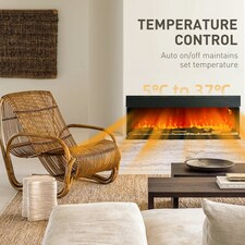 HOMCOM 127cm Electric Fireplace Recessed, Insert, Wall Mount, Freestanding thumbnail 5