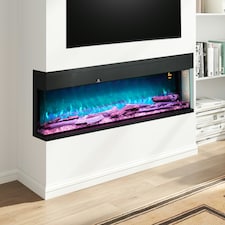 HOMCOM 152.4cm Electric Fireplace Recessed, Insert, Wall Mount, Freestanding thumbnail 2