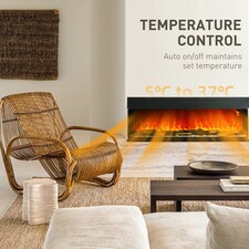 HOMCOM 152.4cm Electric Fireplace Recessed, Insert, Wall Mount, Freestanding thumbnail 5