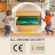 HOMCOM 152.4cm Electric Fireplace Recessed, Insert, Wall Mount, Freestanding thumbnail 6