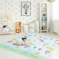 Teamson Kids 197 x 154 cm Reversible Hot Air Balloons Soft Foam Crawling Mat for Babies, Multi thumbnail 3