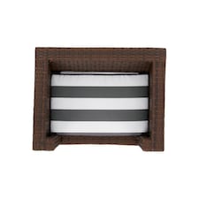 Teamson Pets 12.2 in Clotho Outdoor Cat or Small Dog Wicker Bed, Walnut/Grey thumbnail 3