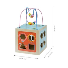 Teamson Kids Preschool Play Lab 4-in-1 Large Wooden Activity Cube, Multi thumbnail 3