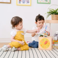 Teamson Kids Preschool Play Lab 4-in-1 Large Wooden Activity Cube, Multi thumbnail 5