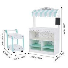 Teamson Kids My Dream Bakery Shop and Pastry Cart Wooden Play Set thumbnail 4