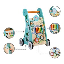 Teamson Kids Preschool Play Lab Safari Animal Toddler Walker & Activity Station, Multi thumbnail 3