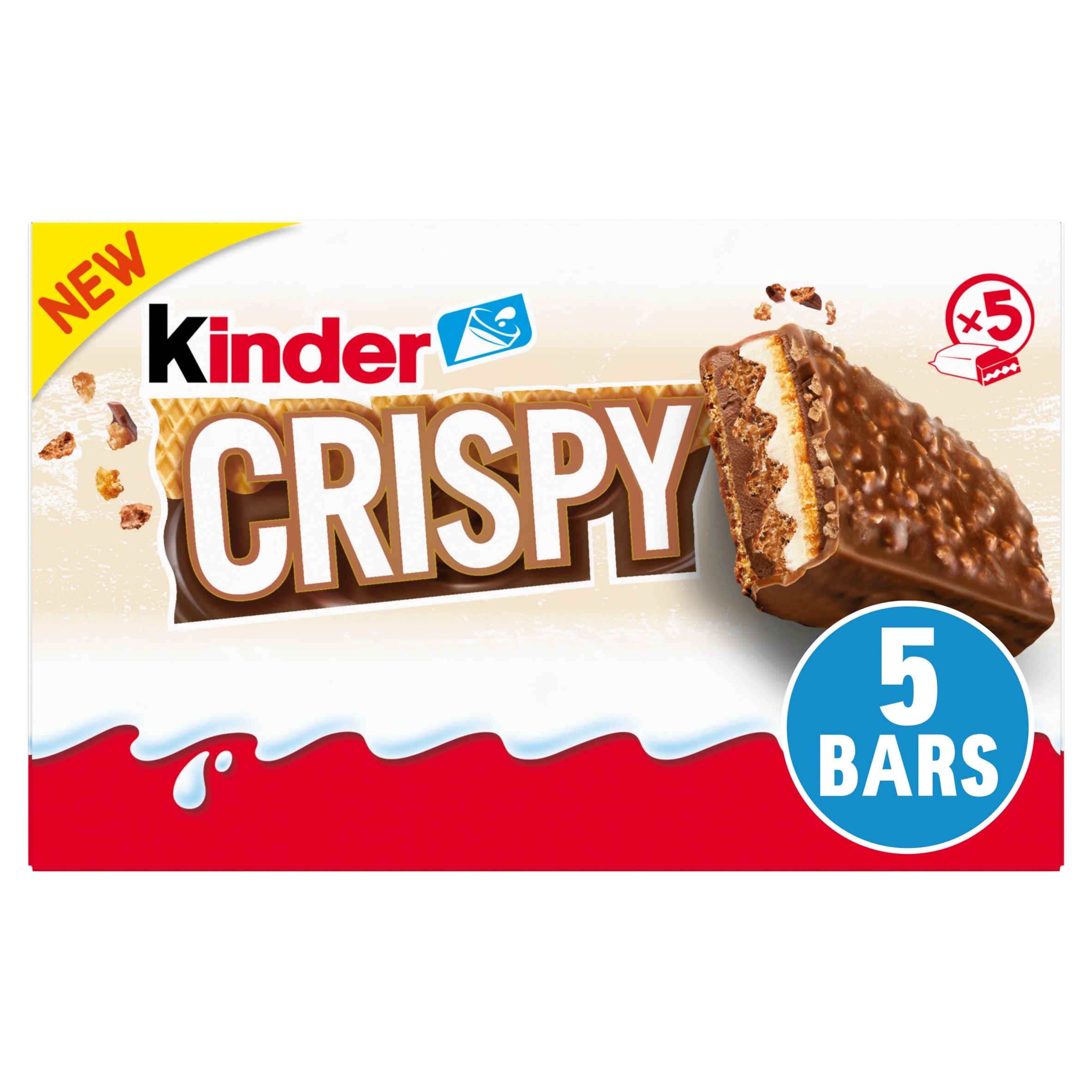 Kinder Crispy Wafer, Chocolate & Hazelnut Bar Multipack 5x 34g