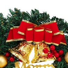 Living and Home Christmas Artificial Wreath with Bells Bow Knots- 30cm thumbnail 4