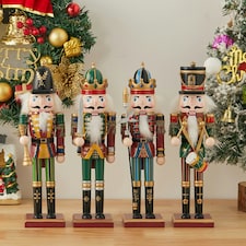 Living and Home Classic Wooden Nutcracker Soldier Figurine –Festive Christmas Ornament thumbnail 2