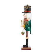 Living and Home Classic Wooden Nutcracker Soldier Figurine –Festive Christmas Ornament thumbnail 3