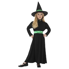 Wicked Witch Black and Green Girls Fancy Dress Costume Kids Medium - Age 7-9 | Multi | M thumbnail 2