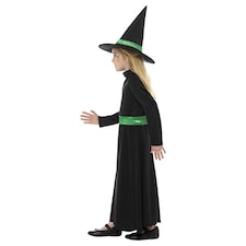 Wicked Witch Black and Green Girls Fancy Dress Costume Kids Medium - Age 7-9 | Multi | M thumbnail 3