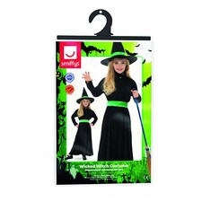 Wicked Witch Black and Green Girls Fancy Dress Costume Kids Medium - Age 7-9 | Multi | M thumbnail 5