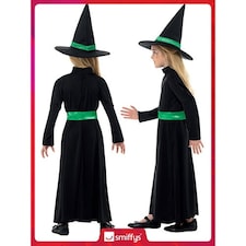 Wicked Witch Black and Green Girls Fancy Dress Costume Kids Medium - Age 7-9 | Multi | M thumbnail 8