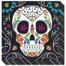 Halloween Day Of The Dead Skull Luncheon Napkins 33cm 2Ply - Pack of 20