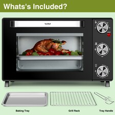 VonShef Mini Oven 25L Multi-Function Electric Portable 1600W thumbnail 4