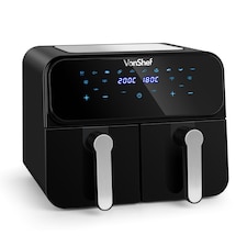 VonShef Dual Air Fryer 9L with 2 Silicone Liners