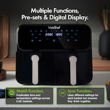 VonShef Dual Air Fryer 9L with 2 Silicone Liners thumbnail 4