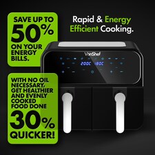 VonShef Dual Air Fryer 9L with 2 Silicone Liners thumbnail 5