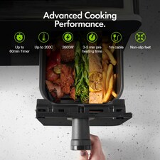 VonShef Dual Air Fryer 9L with 2 Silicone Liners thumbnail 6