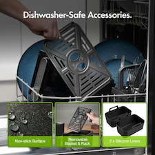 VonShef Dual Air Fryer 9L with 2 Silicone Liners thumbnail 8