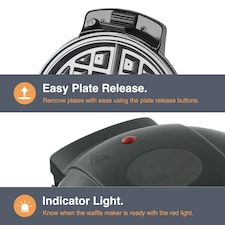 VonShef 3 in 1 Waffle Maker with Removable Plates 800W thumbnail 2