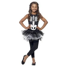 Skeleton Tutu Girls Fancy Dress Costume Kids Small - Age 4-6