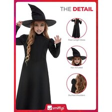 Wicked Witch Girls Fancy Dress Costume Kids Medium - Age 7-9 | Multi | M thumbnail 6