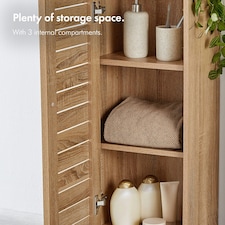 VonHaus Chester Bathroom Storage Cabinet in Oak Effect thumbnail 5
