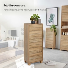 VonHaus Chester Bathroom Storage Cabinet in Oak Effect thumbnail 9
